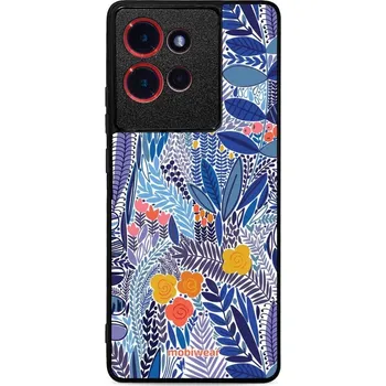 Pouzdro na mobilní telefon Lesklý kryt Mobiwear Glossy - Motorola Edge 50 - G037G - Modrá květena (Prémiové lesklé pouzdro, obal, kryt Mobiwear Glossy na mobil Motorola Edge 50 - G037G - Modrá květena, materiál Plast + TPU silikon - krytí po všech stranách, neošoupatelný potisk,)