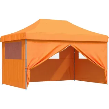 Zahradní stan OMAXI Skládací party stan pop-up se 4 bočními stěnami oranžový 491809