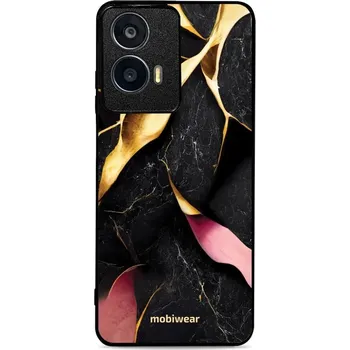 Pouzdro na mobilní telefon Lesklý kryt Mobiwear Glossy - Motorola Moto G04 - G021G Černý a zlatavý mramor (Prémiové lesklé pouzdro, obal, kryt Mobiwear Glossy na mobil Motorola Moto G04 - G021G Černý a zlatavý mramor, materiál Plast + TPU silikon - krytí po všech stranách,)