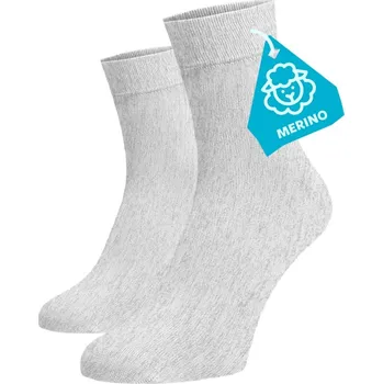 Pánské ponožky FINE MERINO Střední ponožky - bílé Vlna (Merino) 47-48