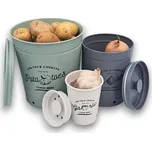 Zeller Present Sada 3 plechových dóz na brambory, cibuli, česnek s větráním RETRO