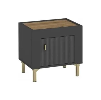 Nábytek Noční stolek Nivorta NV11, Barva: černá / černá + dub whisky MIRJAN 5903211354441