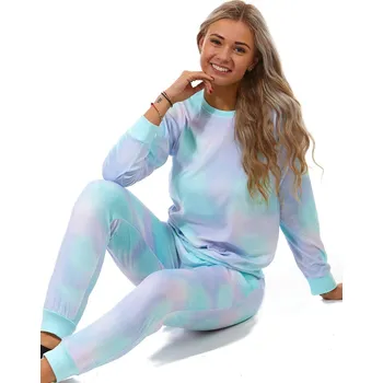 Dámské noční prádlo Duhově barevné hřejivé pyžamo pro ženy či dívky na zimu, neonový sprej 1B1849 vzorovaná m