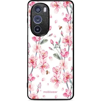 Pouzdro na mobilní telefon Lesklý kryt Mobiwear Glossy - Motorola Edge 30 Pro - G033G - Růžové květy (Prémiové lesklé pouzdro, obal, kryt Mobiwear Glossy na mobil Motorola Edge 30 Pro - G033G - Růžové květy, materiál Plast + TPU silikon - krytí po všech stranách, neošoupatelný)