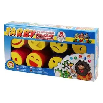 Set školních potřeb Farby do malowania palcami 8-kol. z pieczątkami 8051, Flamingo