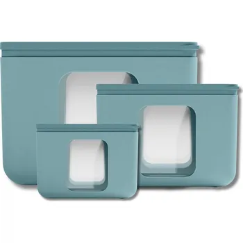 Svačinový box BlimPlus Sada 3 krabiček na jídlo PEEK BOX QUADRO Teal