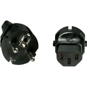 Adaptér CEE 7/7 male na IEC C13 female, napětí 230V, 10A