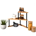 Kesper Rohová dvoupatrová police, přídavná polička s 2 úrovněmi, černá CORNER BLACK