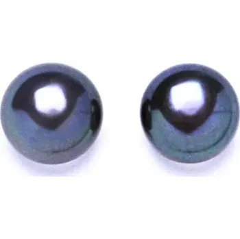 Náušnice Stříbrné náušnice přírodní perla černofialová - NŠ1298 (Stříbrné náušnice s perlou přírodní 9 mm)