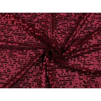 Oděvní flitrový úplet pružný Ø3 mm Varianta: 1 bordó sv., Balení: 1 m