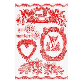 Česká hudba Papier do transferów 2ark A4 czerw. Merry Christmas Aniołki i dzwonki, Stamperia