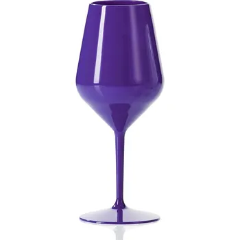 Sklenice Gold Plast Plastová nerozbitná fialová sklenice na víno a kotejly - 470 ml