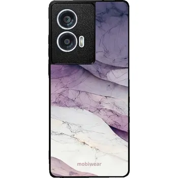 Pouzdro na mobilní telefon Lesklý kryt Mobiwear Glossy - Motorola Edge 50 Fusion - G028G - Bílý a fialový mramor (Prémiové lesklé pouzdro, obal, kryt Mobiwear Glossy na mobil Motorola Edge 50 Fusion - G028G - Bílý a fialový mramor, materiál Plast + TPU silikon - krytí po všech)
