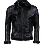 Pánská Kožená Zimní Bunda Salvatore BomberFur Pilot Black Brixton Černá Velikost: S