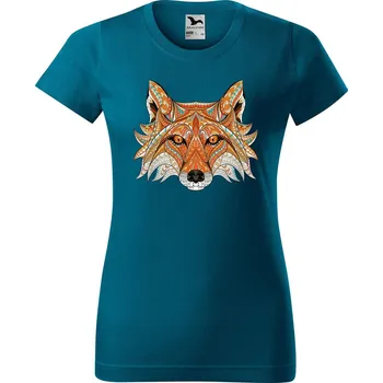 Dámské tričko DOBRÝ TRIKO Dámské tričko s potiskem Hlava lišky Barva: Petrolejová, Velikost: 2XL