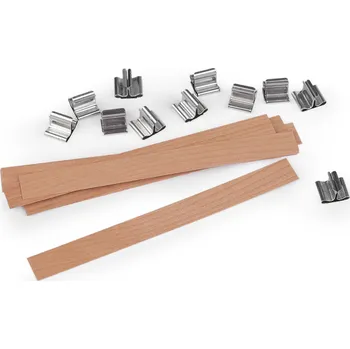 Svíčka Dřevěný knot na svíčky s držákem 1,5x15 cm Varianta: hnědá přírodní, Balení: 10 ks