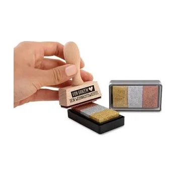 Dětské razítko Poduszka do stempli – tusz metal. złoty, srebrny i brązowy 5,8 x 2,8 cm, Trendhaus