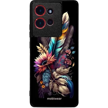 Pouzdro na mobilní telefon Lesklý kryt Mobiwear Glossy - Motorola Edge 50 - G011G Kytice s pírkem (Prémiové lesklé pouzdro, obal, kryt Mobiwear Glossy na mobil Motorola Edge 50 - G011G Kytice s pírkem, materiál Plast + TPU silikon - krytí po všech stranách, neošoupatelný potisk,)