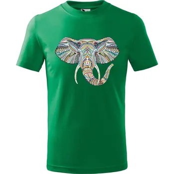 Chlapecké tričko DOBRÝ TRIKO Dětské tričko Hlava slona Velikost: 158/12 let, Barva: Středně zelená