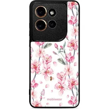 Pouzdro na mobilní telefon Lesklý kryt Mobiwear Glossy - Motorola Edge 50 Neo - G033G - Růžové květy (Prémiové lesklé pouzdro, obal, kryt Mobiwear Glossy na mobil Motorola Edge 50 Neo - G033G - Růžové květy, materiál Plast + TPU silikon - krytí po všech stranách, neošoupatelný)