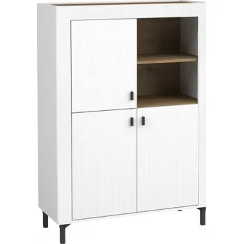 Nábytek Komoda Nivorta 3D NV5, Osvětlení: bez osvětlení, Barva: bílá / bíla + dub whisky MIRJAN 5903211354595