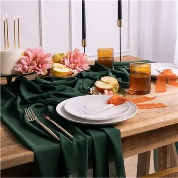 Šifonový běhoun lahvově zelený