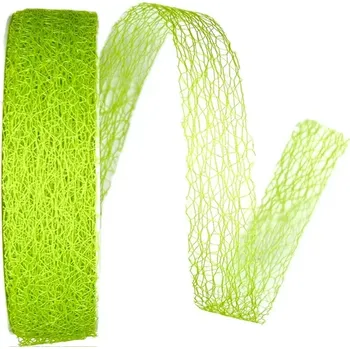 Stuha Stuha MESH GREEN floristická síťka zelená 25mm x 25m (3,-Kč/m) (Stuha síťovaná, floristická, barva hráškově zelená)