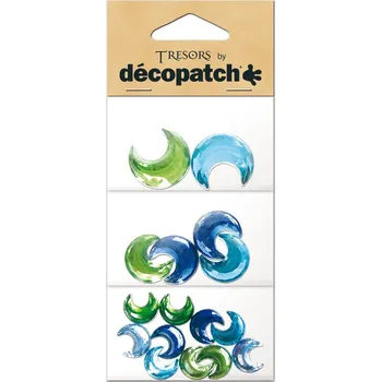 Set školních potřeb Kryształki w kształcie księżyca zielony/niebieski BJM222 op. 16 szt., Decopatch
