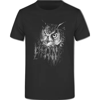 Pánské tričko panske-levne-bavlnene-tricko-potisk-hezka-sova Barva: Black -černá, velikost: 5XL
