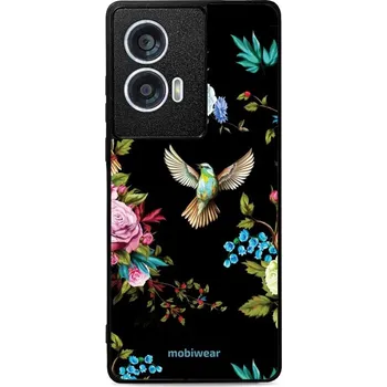 Pouzdro na mobilní telefon Lesklý kryt Mobiwear Glossy - Motorola Edge 50 Fusion - G041G - Ptáček a květy (Prémiové lesklé pouzdro, obal, kryt Mobiwear Glossy na mobil Motorola Edge 50 Fusion - G041G - Ptáček a květy, materiál Plast + TPU silikon - krytí po všech stranách,)