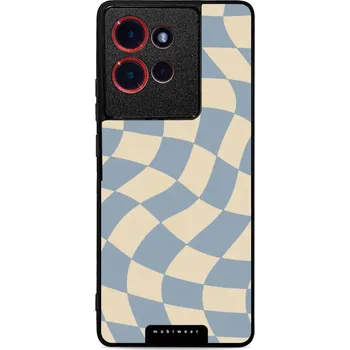Pouzdro na mobilní telefon Lesklý kryt Mobiwear Glossy - Motorola Edge 50 - GA59G Modrá a béžová šachovnice (Prémiové lesklé pouzdro, obal, kryt Mobiwear Glossy na mobil Motorola Edge 50 - GA59G Modrá a béžová šachovnice, materiál Plast + TPU silikon - krytí po všech stranách,)