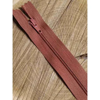 Zip Spirálový zip šíře 3 mm délka 18 cm barva rezavá tmavší