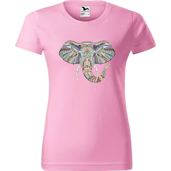 DOBRÝ TRIKO Dámské tričko s potiskem Hlava slona Barva: Růžová, Velikost: 3XL