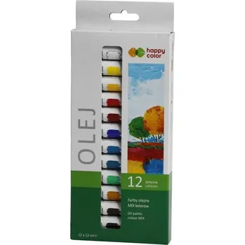 Set školních potřeb Farba olejna 12ml 12 kolorów HAPPY COLOR