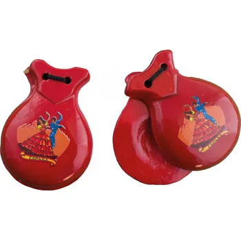 Hudebniny Kastaněty dřevěné, červené