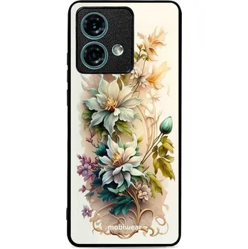 Pouzdro na mobilní telefon Lesklý kryt Mobiwear Glossy - Motorola Edge 40 Neo - G014G Krémové květy (Prémiové lesklé pouzdro, obal, kryt Mobiwear Glossy na mobil Motorola Edge 40 Neo - G014G Krémové květy, materiál Plast + TPU silikon - krytí po všech stranách, neošoupatelný potisk
