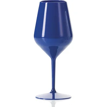 Sklenice Gold Plast Plastová nerozbitná tmavě modrá sklenice na víno a koktejly - 470 ml