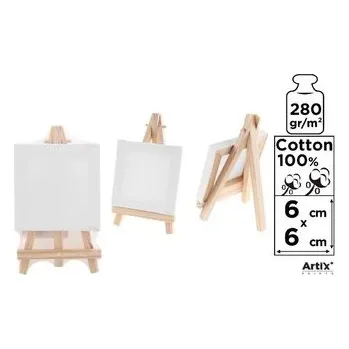 Podobrazie mini 6x6cm 280G/m2 + sztaluga