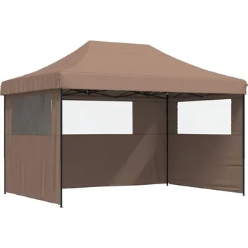 Zahradní stan OMAXI Skládací party stan pop-up se 3 bočními stěnami hnědý 492233
