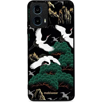 Pouzdro na mobilní telefon Lesklý kryt Mobiwear Glossy - Motorola Moto G34 5G - G042G - Jeřábi (Prémiové lesklé pouzdro, obal, kryt Mobiwear Glossy na mobil Motorola Moto G34 5G - G042G - Jeřábi, materiál Plast + TPU silikon - krytí po všech stranách, neošoupatelný potisk, tenké)