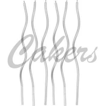 Čokoláda Narozeninové svíčky B&C Swirls, stříbrné, 6 ks