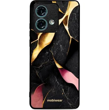 Pouzdro na mobilní telefon Lesklý kryt Mobiwear Glossy - Motorola Edge 40 Neo - G021G Černý a zlatavý mramor (Prémiové lesklé pouzdro, obal, kryt Mobiwear Glossy na mobil Motorola Edge 40 Neo - G021G Černý a zlatavý mramor, materiál Plast + TPU silikon - krytí po všech stranách,)