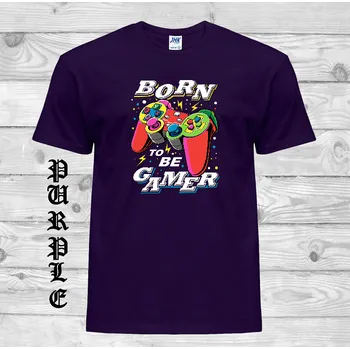 Chlapecké tričko detske-levne-bavlnene-tricko-potisk-gamer-ovladac-her-joystick Barva: Purple - purpurová, velikost: 164