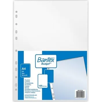Archivační box Koszulki do segregatora A4 krystaliczne 40 mic. folia 100 szt. Budget, Bantex