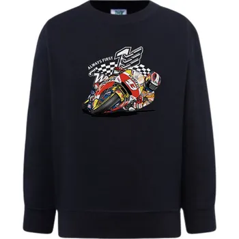 Chlapecká mikina detska_klasicka_levna_mikina_silnični-motorkar Barva: Navy - tmavě modrá, Dětská bavlněná trička JHK: XS