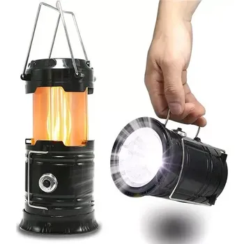 Svítilna Kempingová svítilna s nabíječkou a efektem plamenu