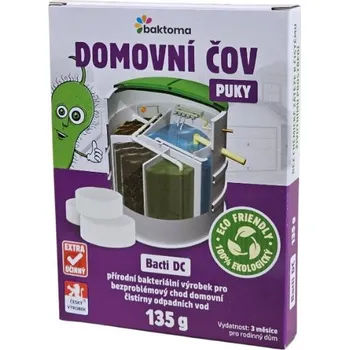 Čistič septiku a jímky Baktoma Bacti DC PUK - Bakterie do ČOV - 135g BACTI DC PUK: 3 PUKY