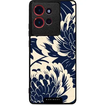 Pouzdro na mobilní telefon Lesklý kryt Mobiwear Glossy - Motorola Edge 50 - GA40G Modré a béžové květy (Prémiové lesklé pouzdro, obal, kryt Mobiwear Glossy na mobil Motorola Edge 50 - GA40G Modré a béžové květy, materiál Plast + TPU silikon - krytí po všech stranách, neošoupatelný)