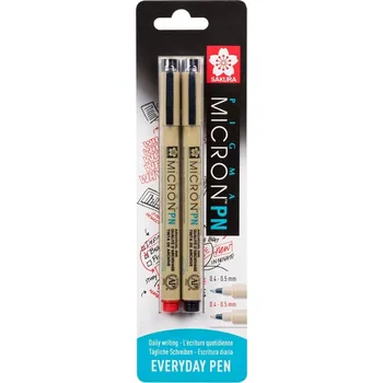 Cienkopisy Pigma Micron Pn Black, Red, 2szt., Sakura