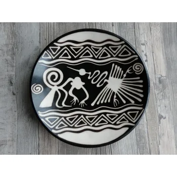 Talíř Dekorativní talíř velký (opice a kolibřík, 25 cm)